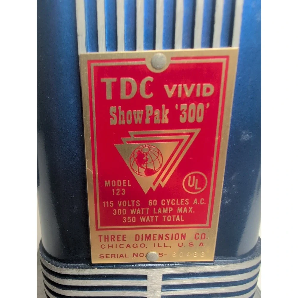 Vintage TDC VIVID SHOWPAK 300 Slide Projector Model 123, Made In The USA